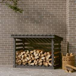 vidaXL Kaminholzregal Grau 108x73x79 cm