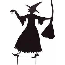 Europalms Silhouette Metal Witch with Broom Kunstig plante