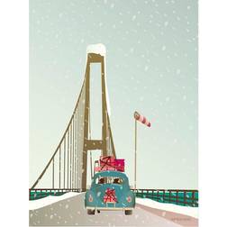 Vissevasse Drivning home for Christmas kort Fyrfadsstage