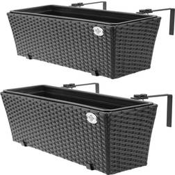 Casaria Poly Rattan Planter 60x20x19cm Balcony