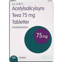 Acetylsalicylsyre "Teva" 75 mg Håndkøb, apoteksforbeholdt 100