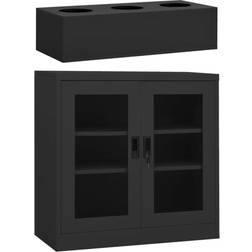 vidaXL Armoire De Bureau Et Jardinière Anthracite 90x40x113 cm Acier