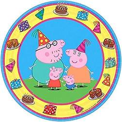 Amscan Peppa Pig 7" Round Paper Plates, 8 Count