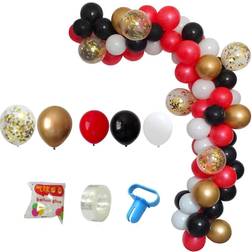 DIY Balloon Arch & Garland Kit, 113Pcs Party Balloons Decoration Set, Gold Confetti Balloons & Gold Red Black White Latex Balloons for Baby Shower, Wedding, Birthday, Graduation Party