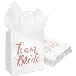 Blue Panda Team Bride Gift Bags for Bridesmaid Proposal, Bridal Shower Party Favors (15 Pack)