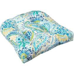 Pillow Perfect Set of 2 Outdoor/Indoor Wicker Seat Gilford Chair Cushions Blue