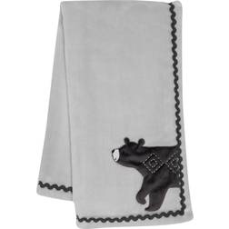 Lambs & Ivy Woodland Forest Gray Fleece Bear Nursery Baby Blanket