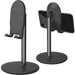 Phone Stand for Desk Cell Phone Stand Adjustable Desk Phone Holder Tablet Holder Phone Dock (Black)