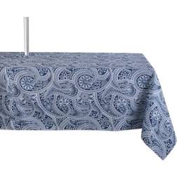 Design Imports Paisley Print with Zipper Tablecloth Blue