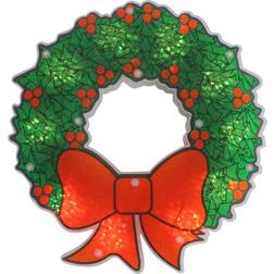 Northlight 11" Holographic Lighted Berry Wreath Christmas Window Silhouette Lantern