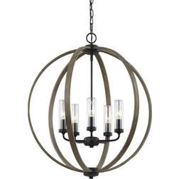 Generation Lighting Allier 5-Light Painted Farmhouse Globe Pendant Lamp