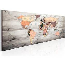 Arkiio World Maps Wooden Travels Väggdekor 135x45cm