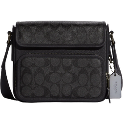 Coach Sullivan Flap Crossbody in Signature - Gunmetal/Black/Charcoal