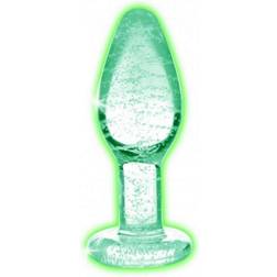 Booty Sparks Glim-in-the-Dark analplugg av glas Medium