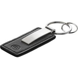 Fred Bennett Mens Black Leather and Alloy Rectangle Key Chain Keyring Key Holder & Gift Box