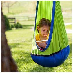 Fat Brain Toys Hanging Fabric Swing Green/Blue Sky Nook Green/Blue Active Play for Ages 3 to 8