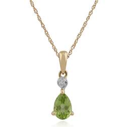 Gemondo Classic Pear Peridot & Diamond Pendellampa