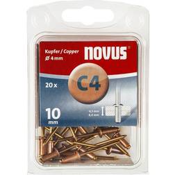 Novus 106440600 Rivet Aveugle Ø x L 4 mm x 10 mm Acier Cuivre 20 pcs 1pcs