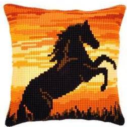 Vervaco Sunset Stallion Cross Stitch Cushion, Multi-Colour