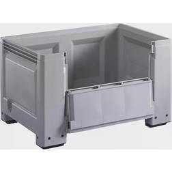 Pallet box, standard version, capacity 535 l, model with 4 feet, 1 side flap