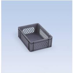 Euro stacking container, perforated walls, closed base, LxWxH 600 x 400 x 270 mm, blue, pack of 5