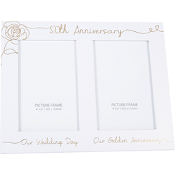 Happy Homewares Beautiful Double Picture for 50th Wedding Anniversary Photo Frame