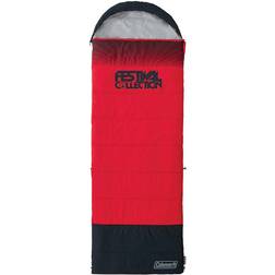 Coleman Festival Single Sleeping Bag Black Red schwarz