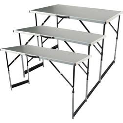 Brüder Mannesmann Ensemble table pliante multifonction Aluminium 3 pcs