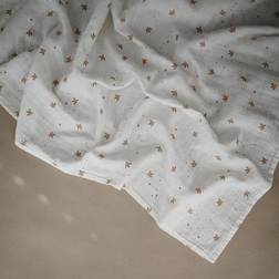 Mushie Muslin Swaddle Blanket Organic Cotton Sparrow