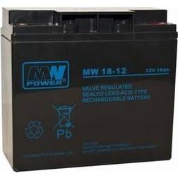 MPL POWER ELEKTRO MPL MW POWER MW 18-12F UPS battery Lead-acid accumulator AGM Maintenance-free 12 V 18 Ah Black