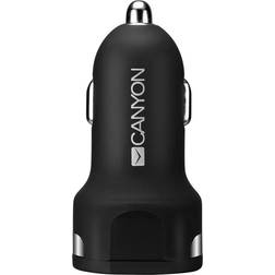 Canyon CNE-CCA04B, universal car charger, 2x USB, 5V 2.4A, intelligent charging technology, black