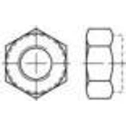 Toolcraft 1066586 Låsemøtrikker M16 DIN 985 Rustfrit stål A2 250 stk