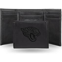 NFL Football Fan Shop Rico Jaguars Laser-Engraved Black Trifold Wallet