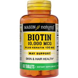 Mason Natural Biotin 10,000 MCG Plus Keratin 60 pcs