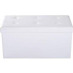 Homcom 833-109CW Cream White Storage Bench 76x38cm