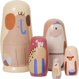 ferm LIVING Critter Babushka Dolls Pale