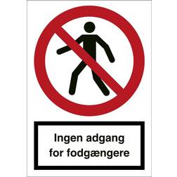 Forbudsskilt Ingen adgang for fodgængere A6 148 Selvklæbende vinyl