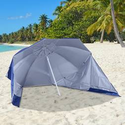 OutSunny 2m Beach Sport Umbrella Parasol-Coated Blue