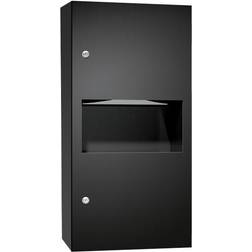 Surface Mounted Paper Towel Dispenser & Waste Receptacle, Stainless Steel, Black