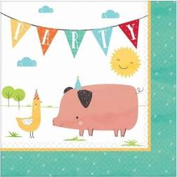 Amscan BARNYARD Birthday Servetter 33 x 33 cm