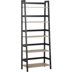 Beliani Ladder Shelf Light Wood and Black CROYDON