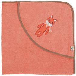 Sterntaler Hooded bath towel with motif 80x80 Enna coral