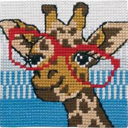 Permin Broderikit Påritad Stramalj till Barn Giraff 25x25cm