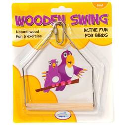 HappyPet Wooden Bird Swing Sml