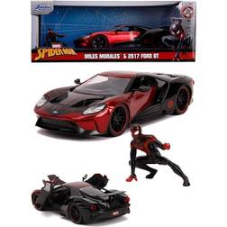 Jada Spiderman Miles Morales 2017 Ford GT legetøjsbil og figur i metal 17 cm