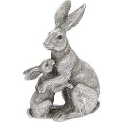 Lesser & Pavey Mother Baby Hare 10x6x14cm From The Silver Reflections Figurine