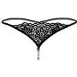 Daring Intimates Pearl Beaded G-String Black S/M