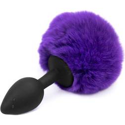 AfterDark Purple Faux Fur Rabbit Tail With Silicone Plug S