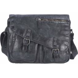 Greenburry Umhängetasche RevolverBag Leder quer dunkelgrau VINTAGE WASHED 2919