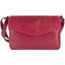 Greenburry Schultertasche Leder 22x14cm FlapBag "Soft Washed" rot